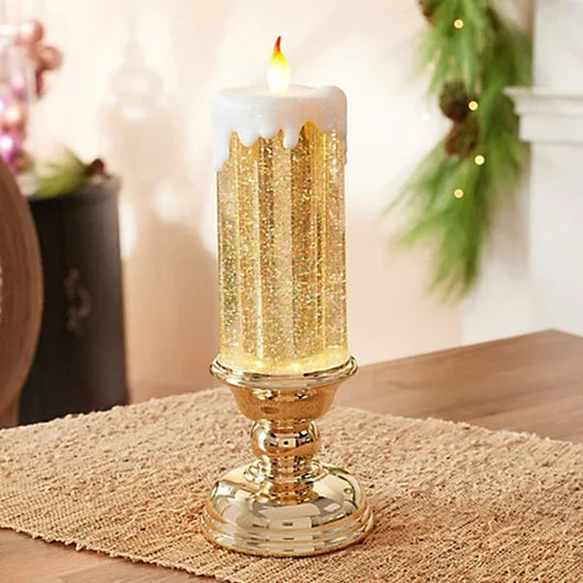 Rechargeable Colour Electronic LED Waterproof Candle With Glitter Colour Changing LED Candle Home Decor