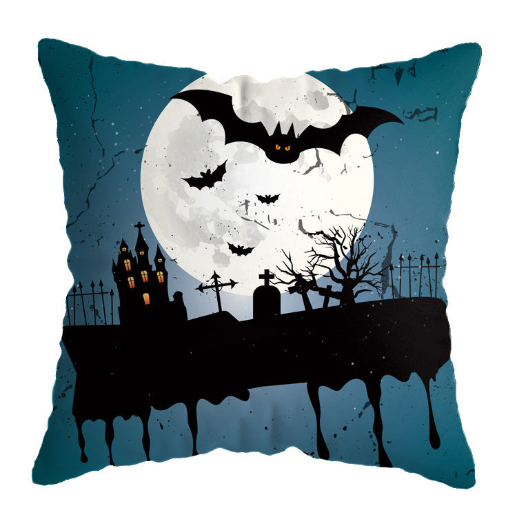 Halloween theme Linen Skull Throw Pillow Cover