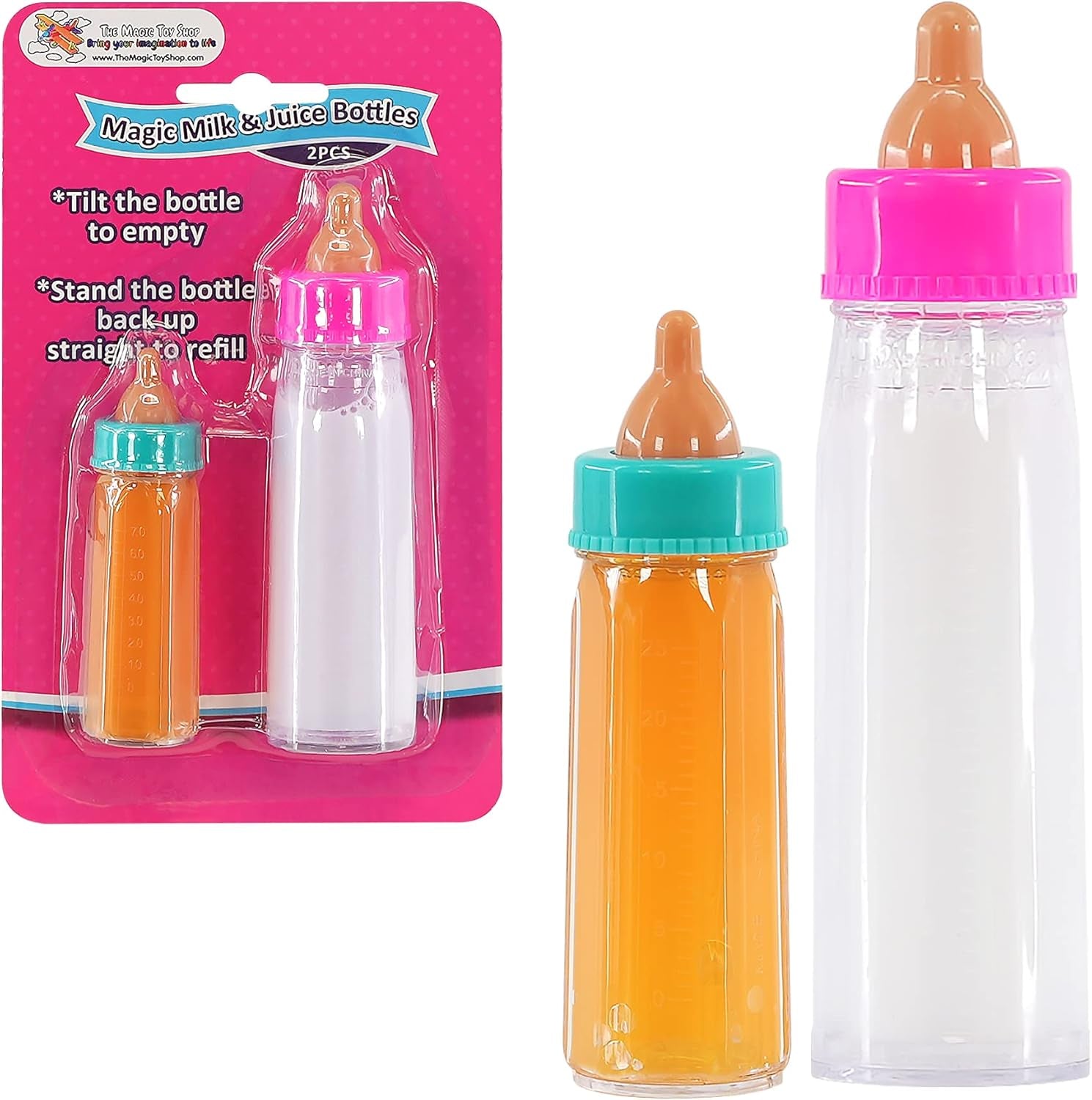 Bibi Baby Doll Milk Bottle New Born Doll Feeding Set Girls Toy Set of 2