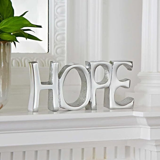 Paper High Recycled Metal 'HOPE' Sign - 19Cm X 8.5Cm - Fair Trade & Handmade
