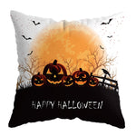 Halloween theme Linen Skull Throw Pillow Cover