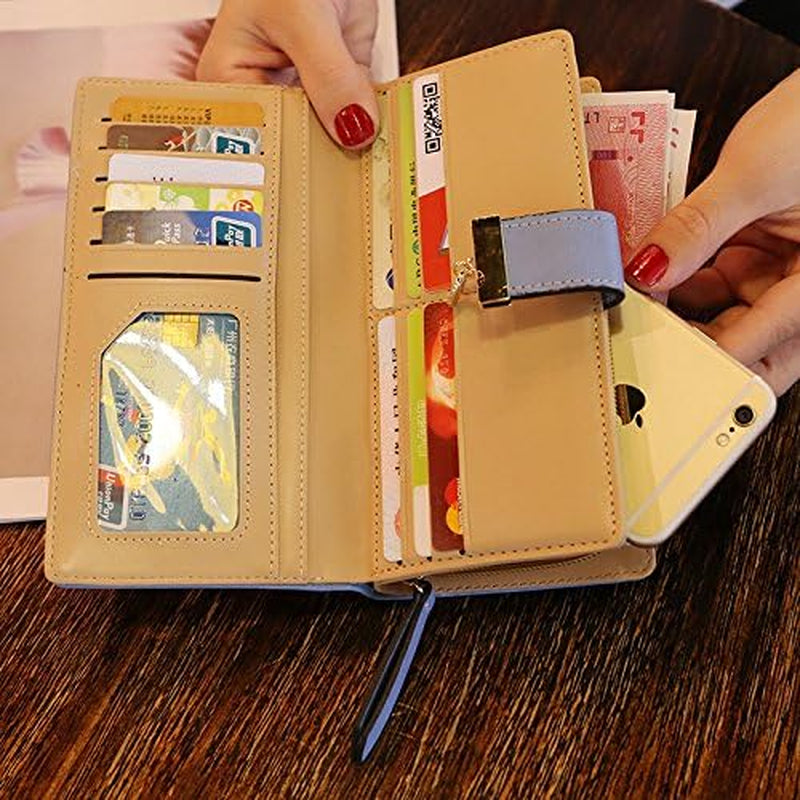 Women's Molylove Leather Multicolor Leaf Zipper Clutch Wallet Purse