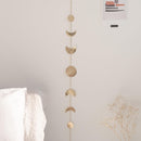 Moon Phases Wall Hanging Wall Art Handmadel  Wall Decorative Ornaments Hang Vertical Decorations (Gold Banner, 34In/86Cm, 7 Moons)