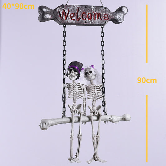 Halloween Bride And Groom Welcome Door Plate Pendant