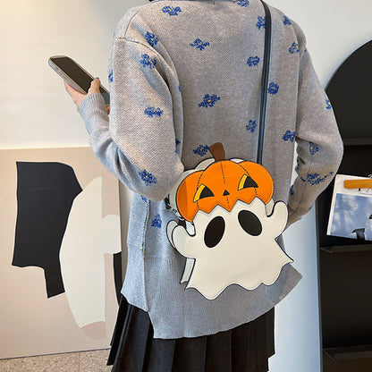 Halloween Shoulder Bags Creative 3D Cartoon Pumpkin Ghost Design Women Bag