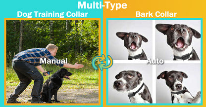 T720 2-in-1 Dog Training Collar (Manual Training + Auto Bark Control)