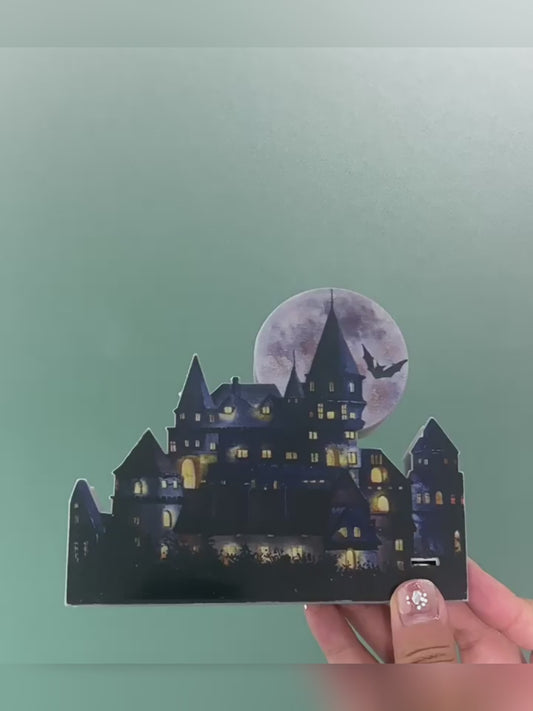 Luminous Halloween Haunted Mansion House LED Desktop Ornament Party Decoration