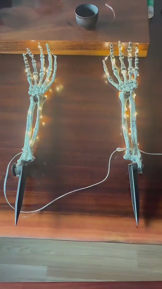 LED Light-emitting Skeleton Skull and Hand Halloween Garden Decoration