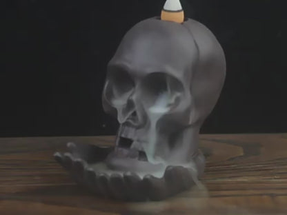 Halloween Skull Head Backflow Incense Burner Diffuser Home Decoration