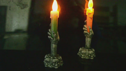 Halloween Skeleton Ghost Holding Candle Light