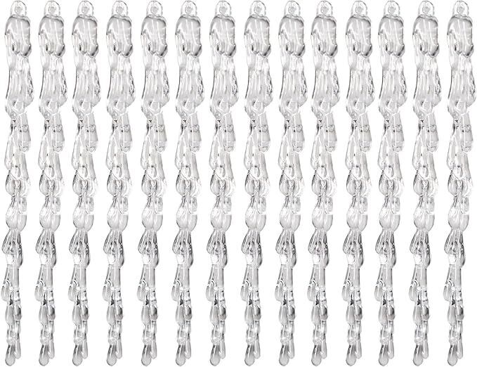 Winter Christmas Tree Icicles Ornaments Set Outdoor Party Decoration - 24 Pcs