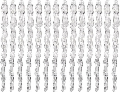 Winter Christmas Tree Icicles Ornaments Set Outdoor Party Decoration - 24 Pcs