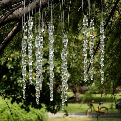 Winter Christmas Tree Icicles Ornaments Set Outdoor Party Decoration - 24 Pcs
