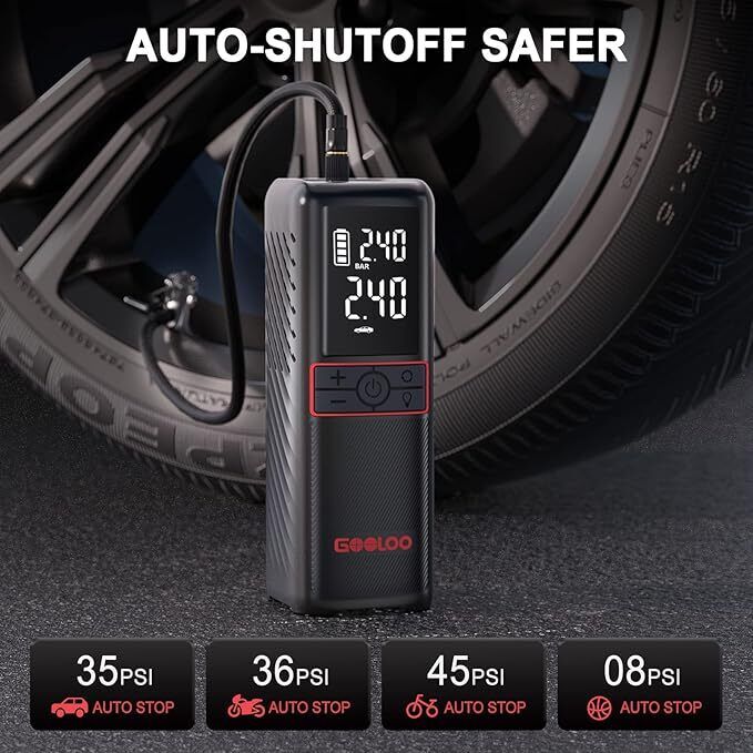 Gooloo Cordless Tyre Inflator Air Compressor Car Tyre Pump
