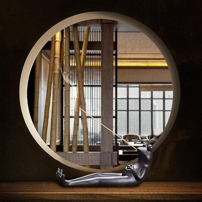 Frog Incense Stick Holder Ceramic Burner Ornament W/ 45 Sandalwood Incense Stick