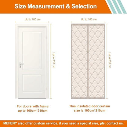 MEFENY Magnetic Thermal Insulated Door Curtain, 100X210Cm Thickened Weatherproof