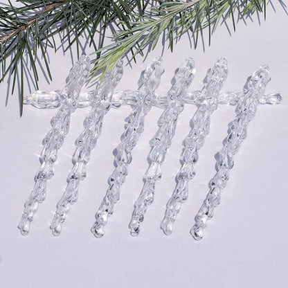 Winter Christmas Tree Icicles Ornaments Set Outdoor Party Decoration - 24 Pcs