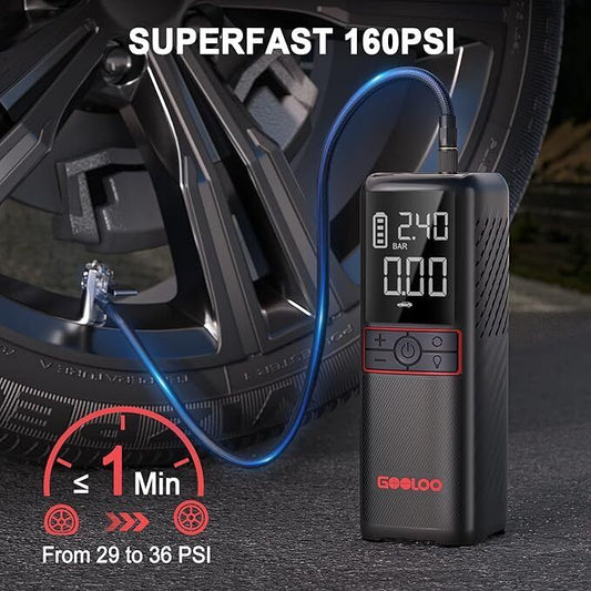 Gooloo Cordless Tyre Inflator Air Compressor Car Tyre Pump