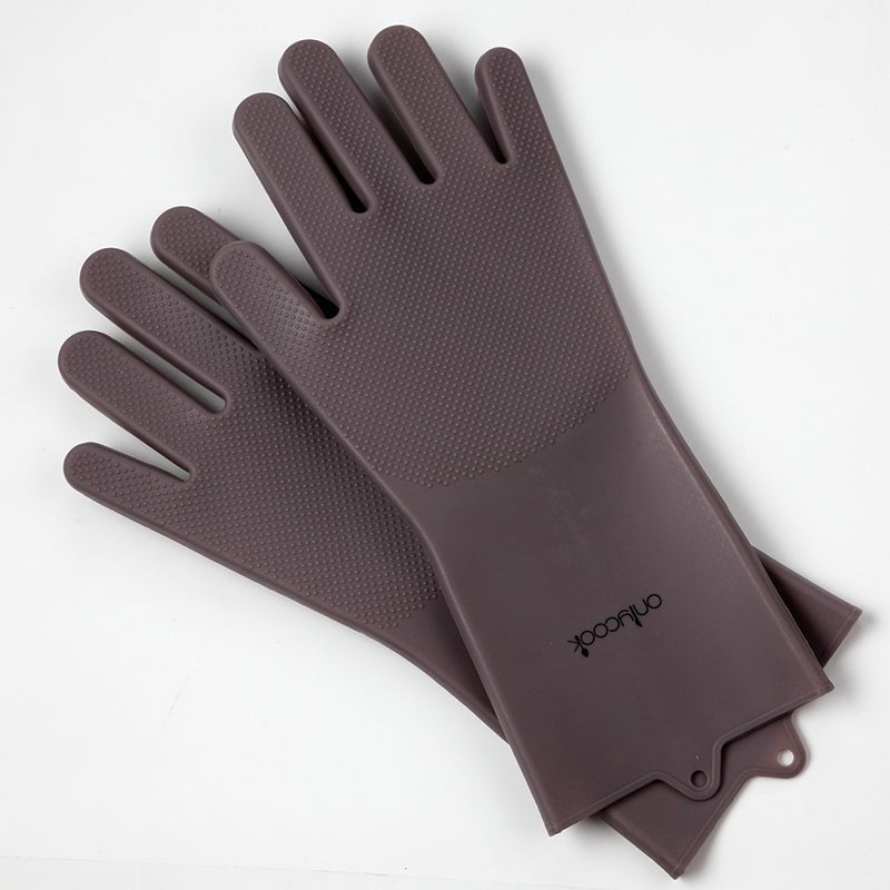 Dual-Sided Silicone Cleaning and Washing Kitchen Gloves - Haraps.com